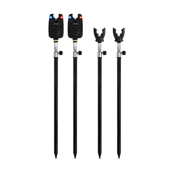 Комплект сигнализатори с колчета Fish-Xpro Bite Alarm Bankstick Set - 2 Rod