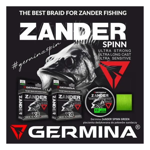 Плетено влакно Germina Zander Spinn Braid 4x - Green